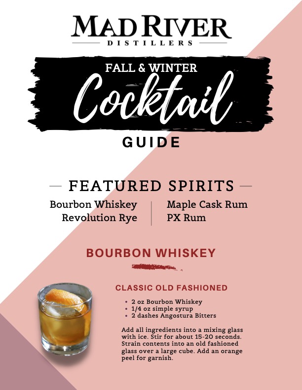 Cover image of the Fall and Winter Cocktail Guide as a single page