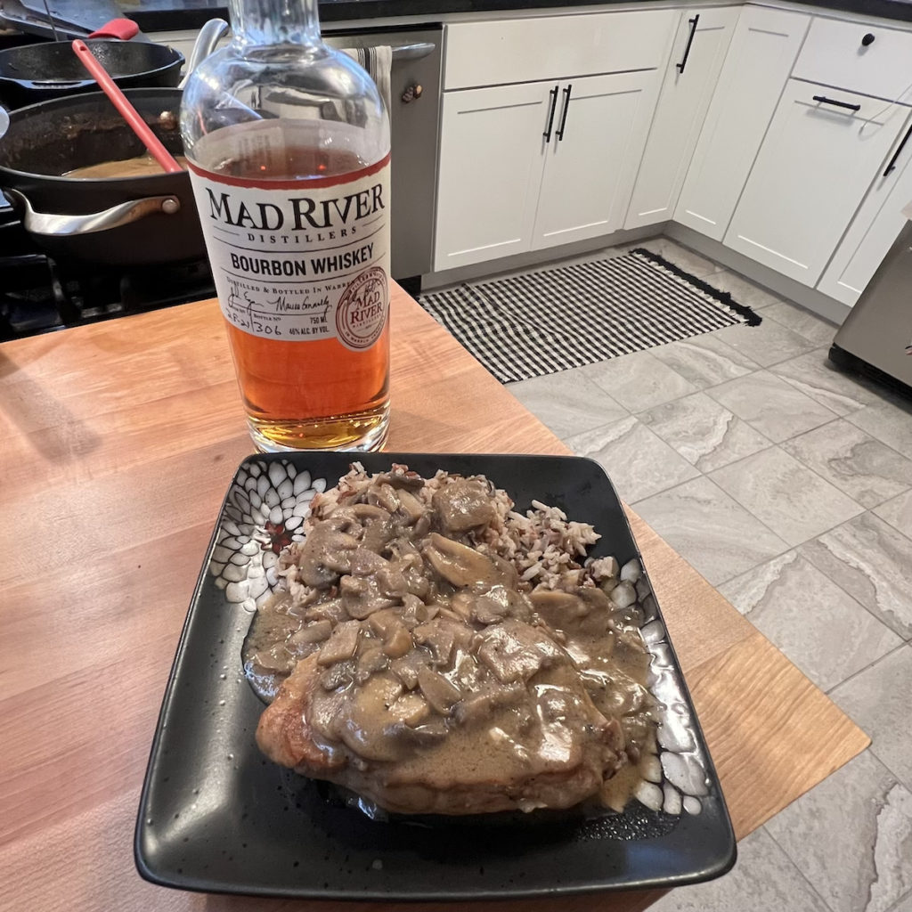 Pork Chops in Bourbon Whiskey Sauce