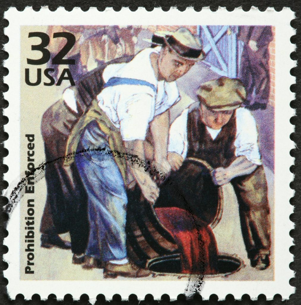 USA stamp image showing Prohibition Enforced