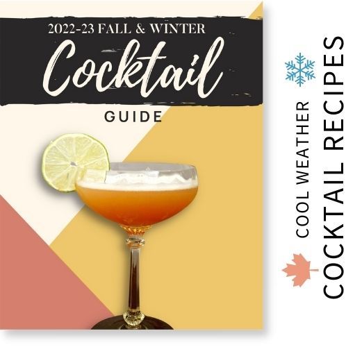 Cocktail Guide graphic that says Cool Weather Cocktail Recipes