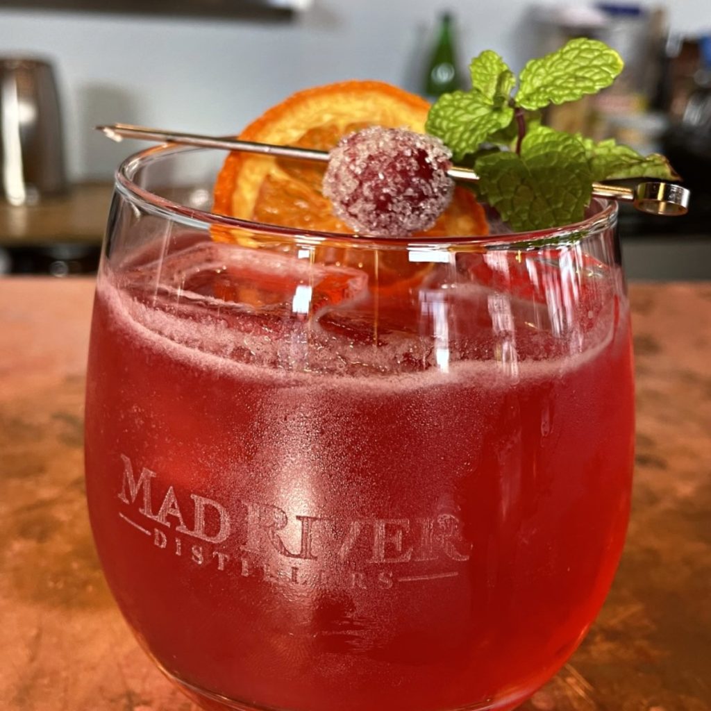 Cranberry Bog cocktail on a bar