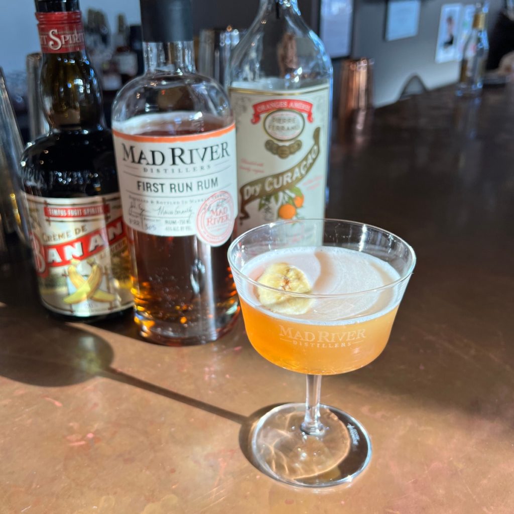 Bananas Foster cocktail on the tasting room bar