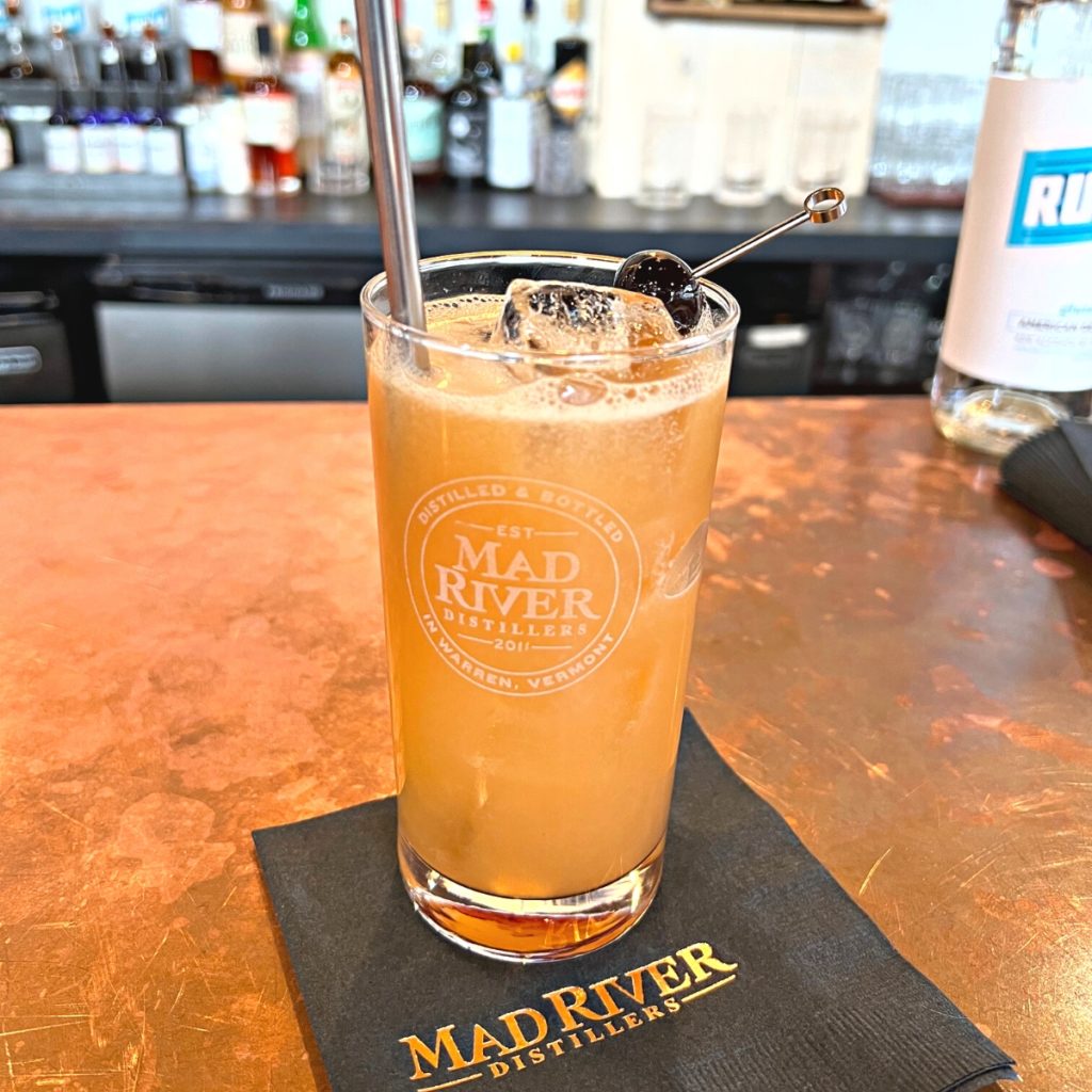 A hurricane cocktail on the Tasting Room bar